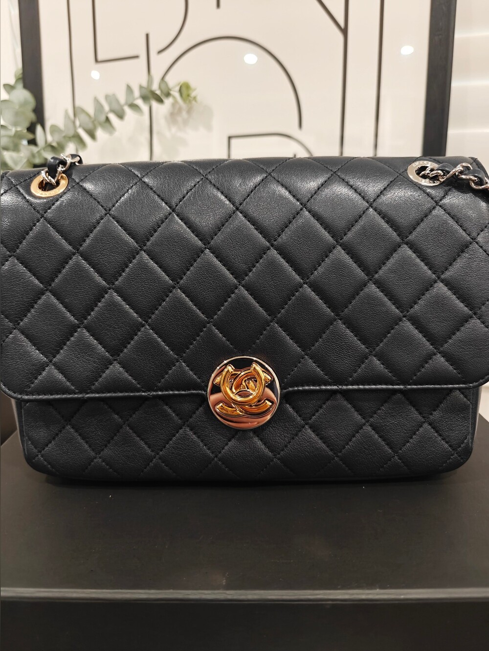 Chanel Quilted Lambskin Turn & Lock Flap Bag